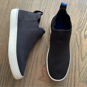Rothy's The Chelsea Hi Top Sneaker Black Sporty Pull On Shoes Women’s US 10